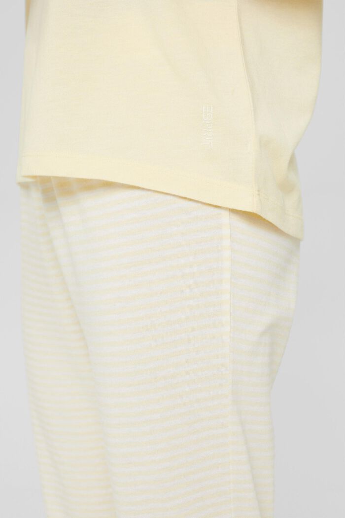 Fluweelachtig pyjamashirt, 100% biologisch katoen, PASTEL YELLOW, detail image number 3