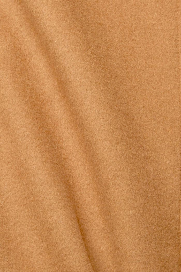 Mantel van een wolmix, in shacketstijl, CARAMEL, detail image number 5