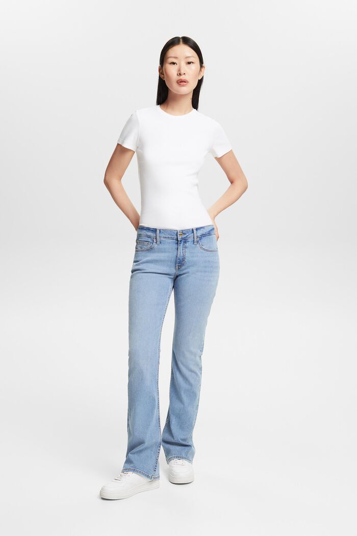 Bootcut jeans met middelhoge taille, BLUE LIGHT WASHED, detail image number 5