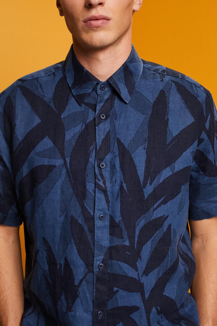 Chemise à manches courtes animée d’un motif, 100 % coton, NAVY, detail image number 2
