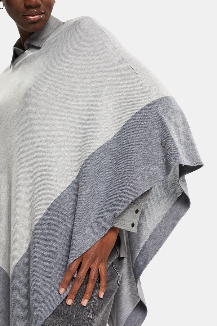 Poncho bicolore, LIGHT GREY, detail image number 1