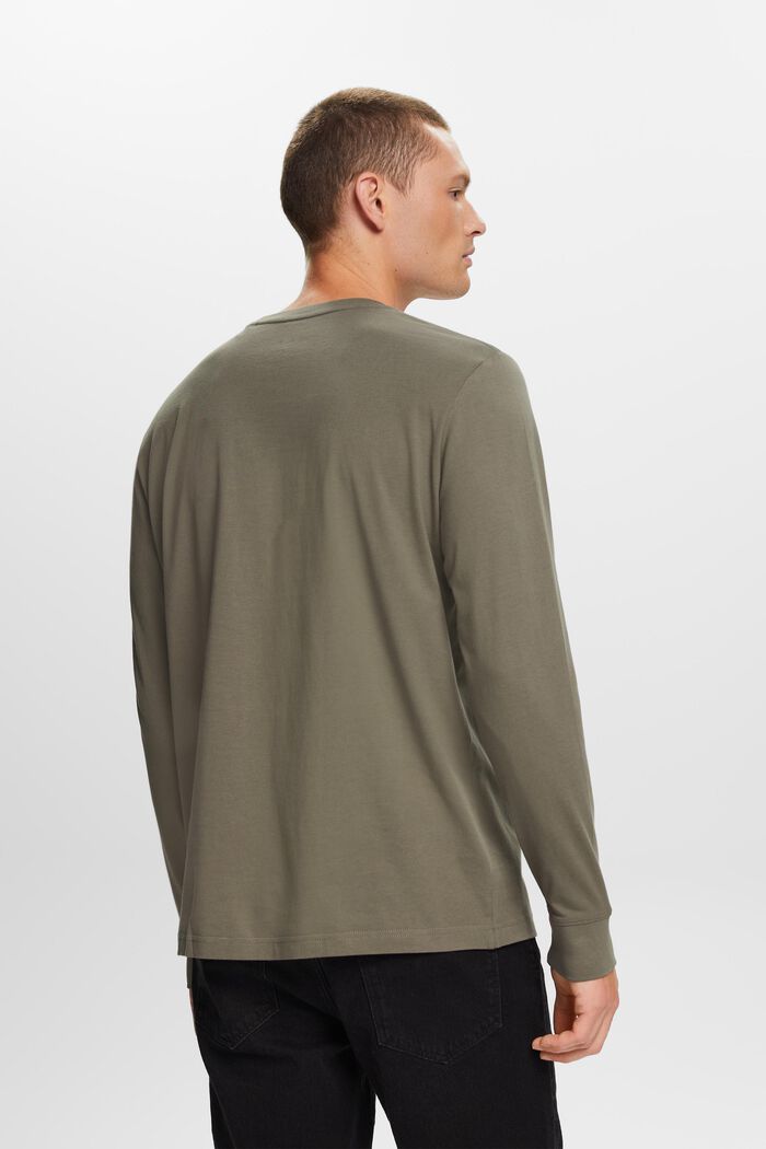 T-shirt à manches longues en jersey, 100 % coton, GUNMETAL, detail image number 3