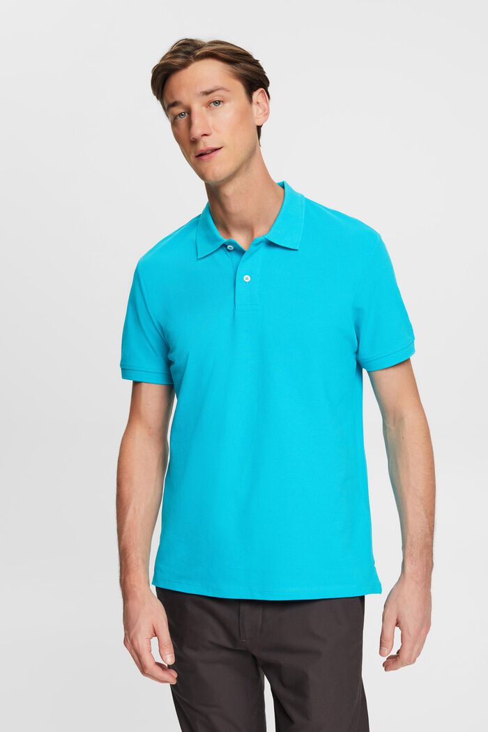 Polo coupe Slim Fit, AQUA GREEN, detail image number 0