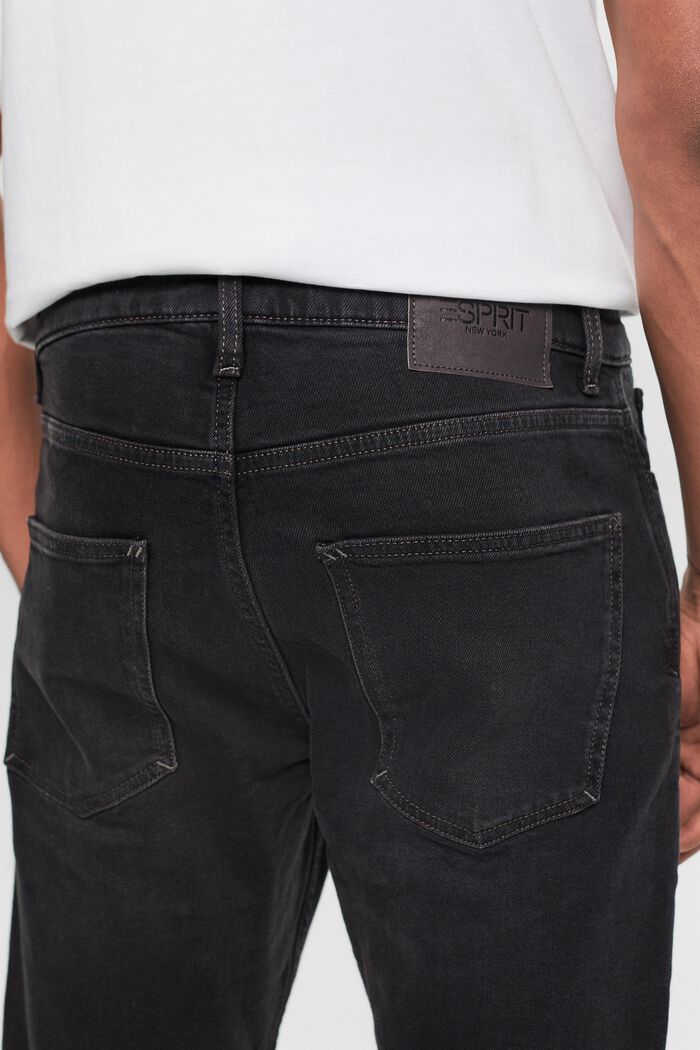 Slim fit jeans met middelhoge taille, BLACK DARK WASHED, detail image number 4