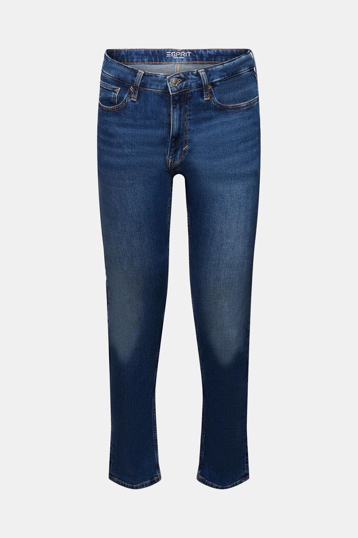 Jeans met middelhoge taille en rechte pijpen, BLUE MEDIUM WASHED, detail image number 6