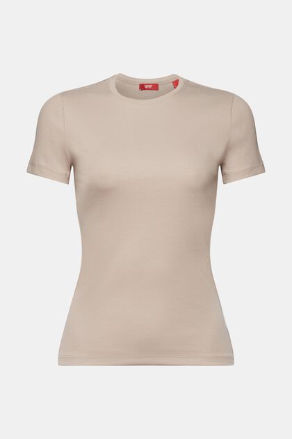 T-shirt van katoen-jersey met ronde hals