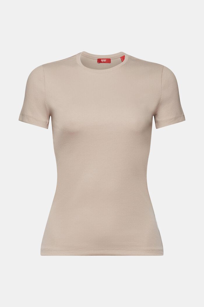 T-shirt col rond en jersey de coton, LIGHT TAUPE, detail image number 6