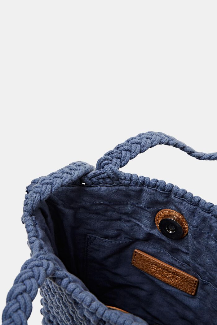 Mini sac fourre-tout en crochet, 100 % coton, INK, detail image number 1