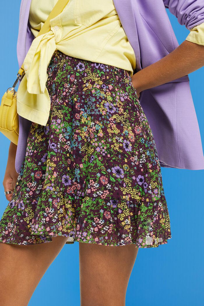 Mini-jupe à fleurs, DARK PURPLE, detail image number 2
