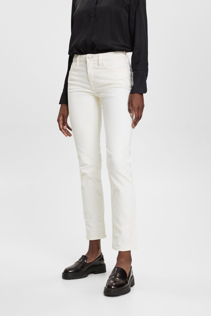 Mid rise jeans met rechte pijpen, OFF WHITE, detail image number 0