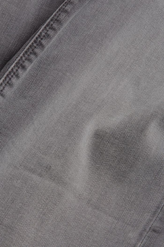 Jean super stretch en coton biologique mélangé, GREY MEDIUM WASHED, detail image number 4