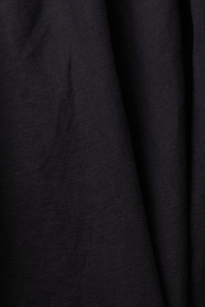 Mouwloze blouse van een linnenmix, BLACK, detail image number 5