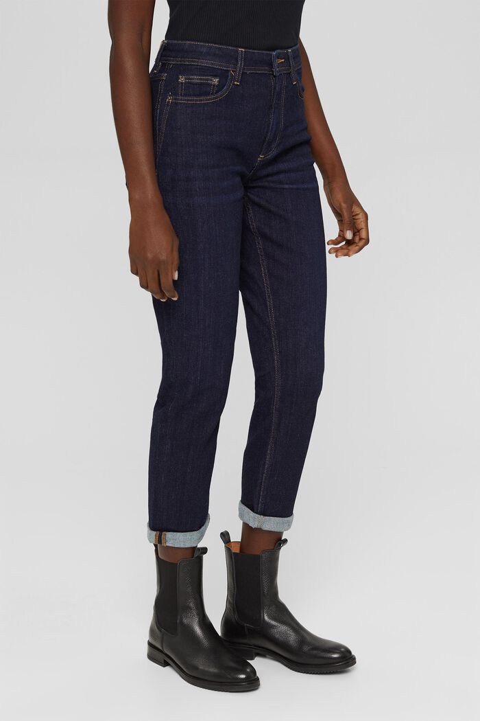 Jean Cropped en coton stretch, BLUE RINSE, detail image number 0