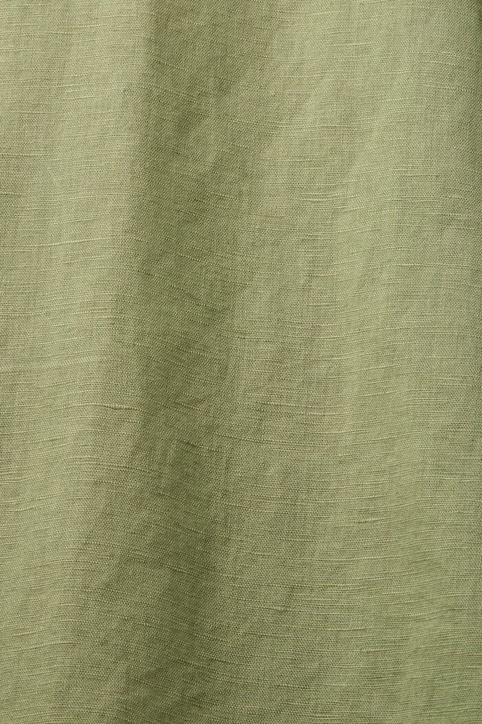 Shirt met korte mouwen van een linnen-katoenmix, LIGHT KHAKI, detail image number 6