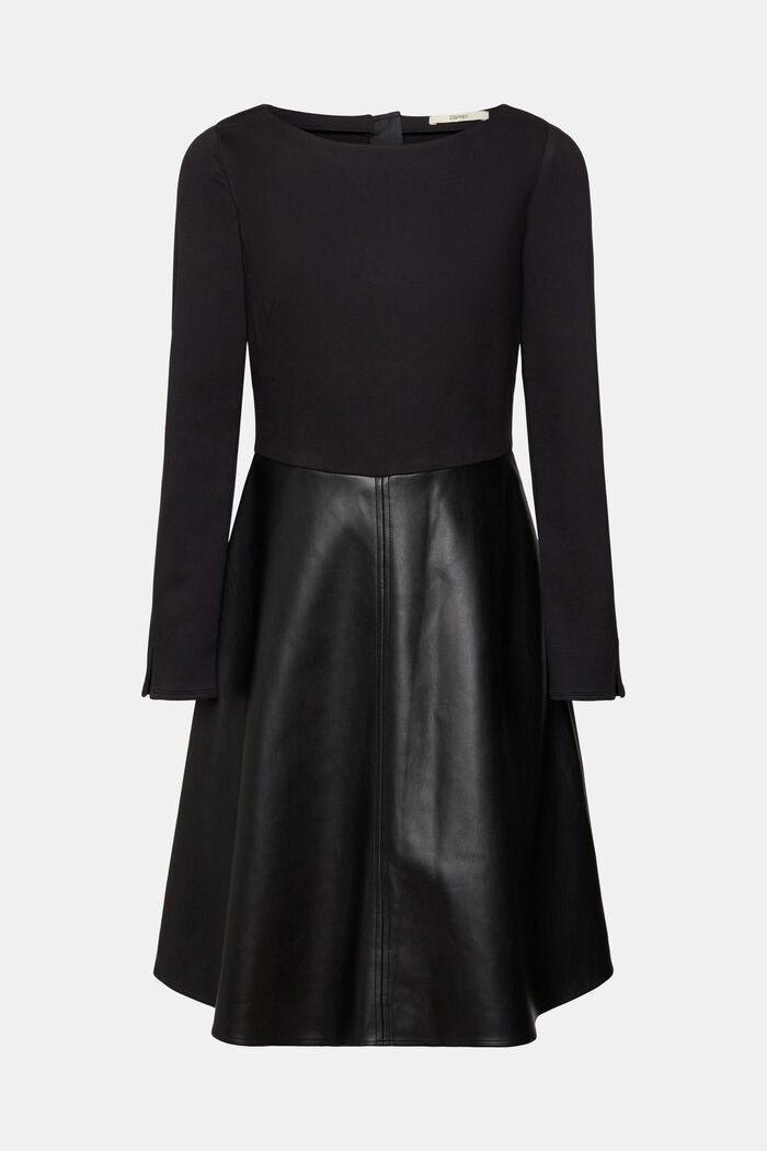 Mini-jurk van een materiaalmix, BLACK, detail image number 2