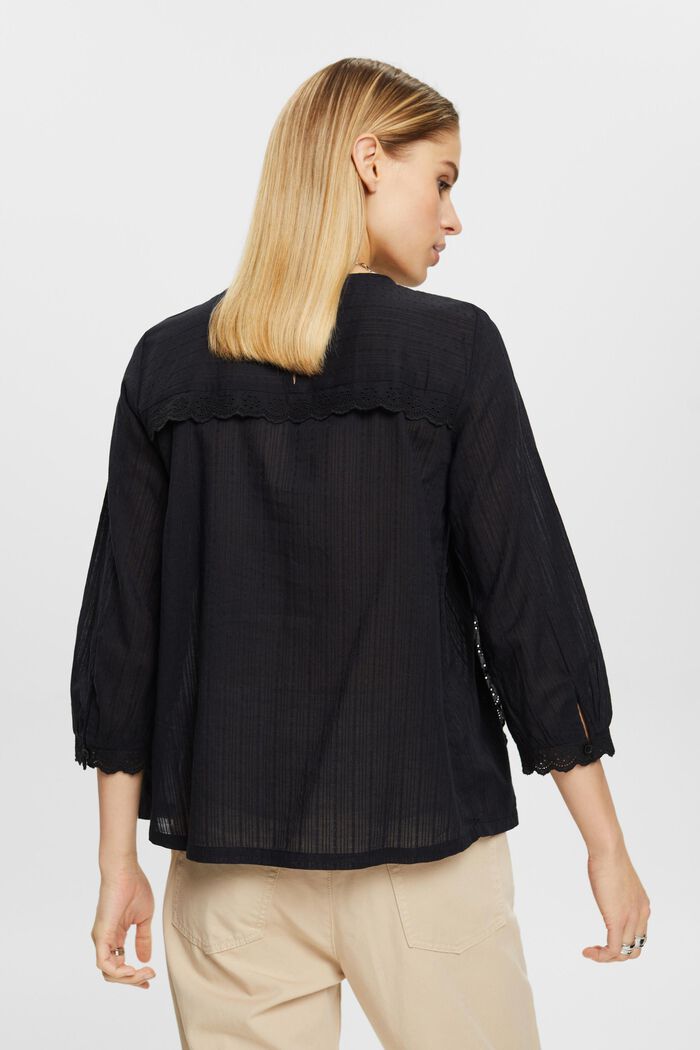 Kanten blouse met schulprandje, BLACK, detail image number 3
