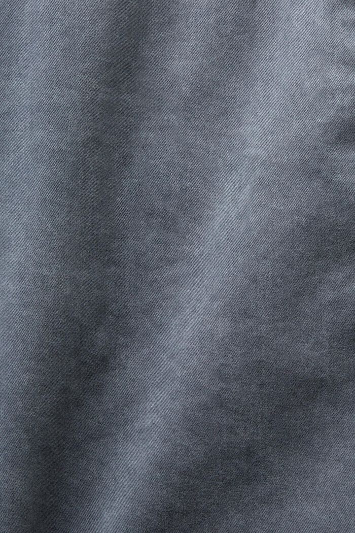 Smalle chinoshort met garment wash, DARK GREY, detail image number 6