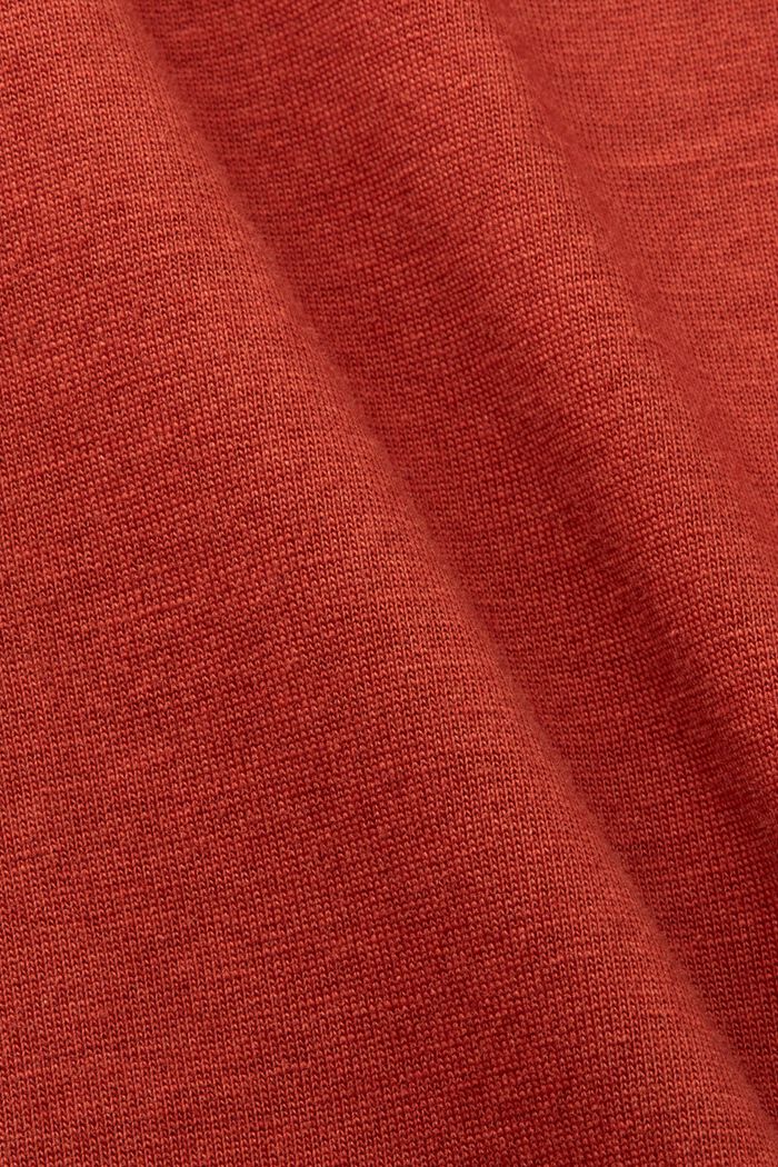 Shirt met rimpeling, 100% katoen, TERRACOTTA, detail image number 5