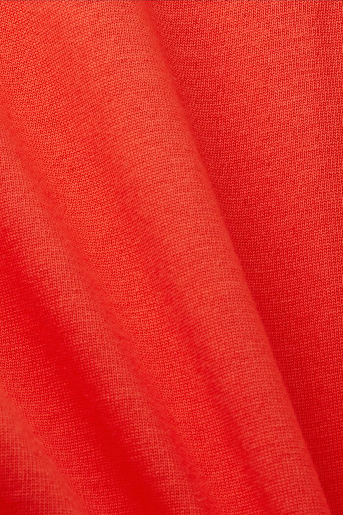 T-shirt en coton biologique à imprimé géométrique, ORANGE RED, detail image number 5