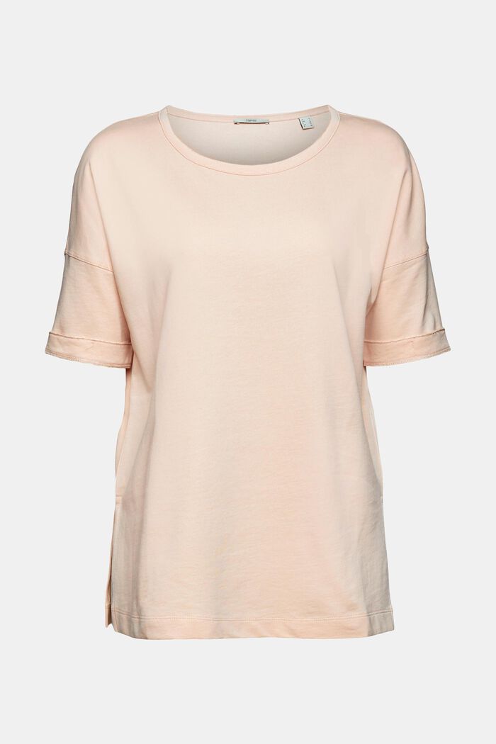 Sweat-shirt à manches courtes, 100 % coton, NUDE, overview