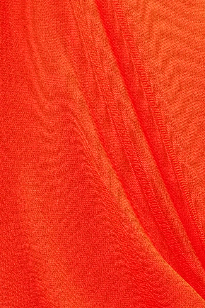 Geknoopte midi-jurk van crêpe, BRIGHT ORANGE, detail image number 5