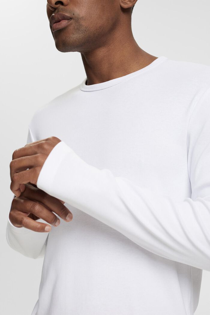 Jersey longsleeve, WHITE, detail image number 2