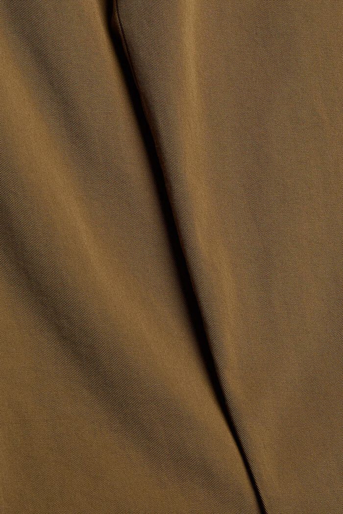 Pantalon à pinces ceinturé, coton Pima, KHAKI GREEN, detail image number 1