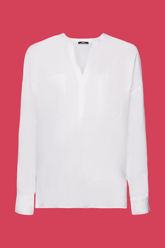 Linnen blouse, WHITE, detail image number 6