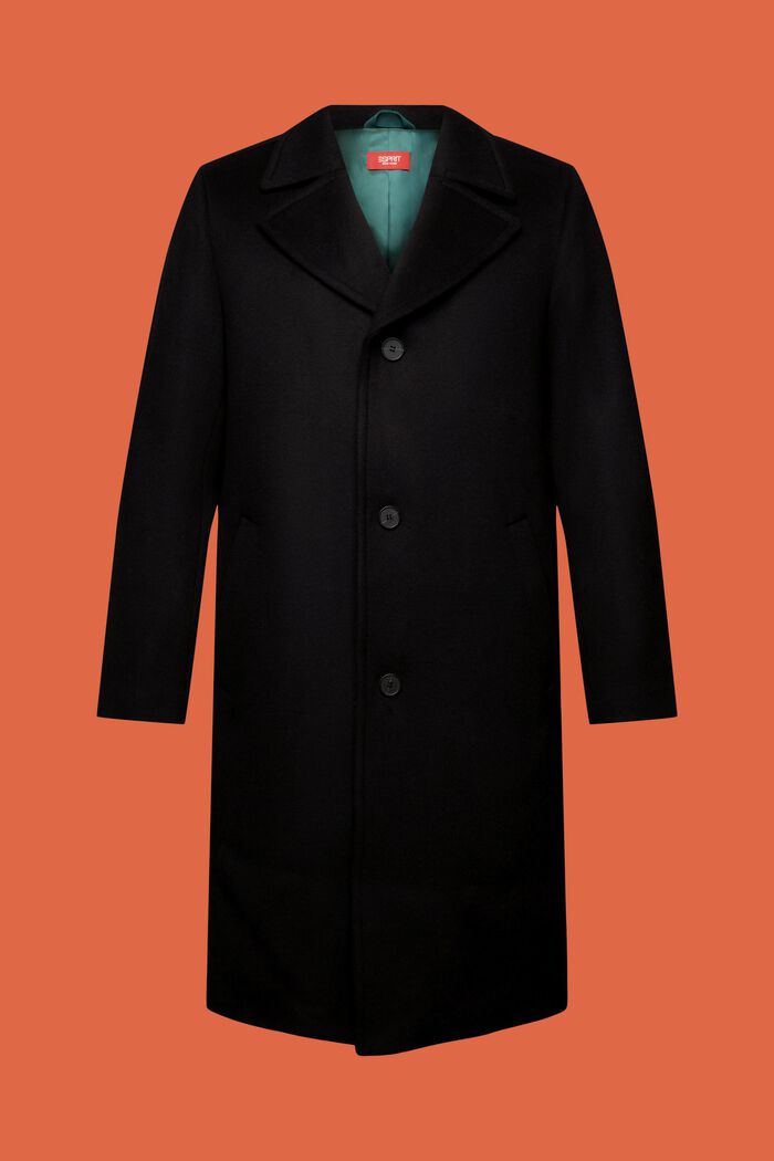 Mantel van een wolmix, BLACK, detail image number 6