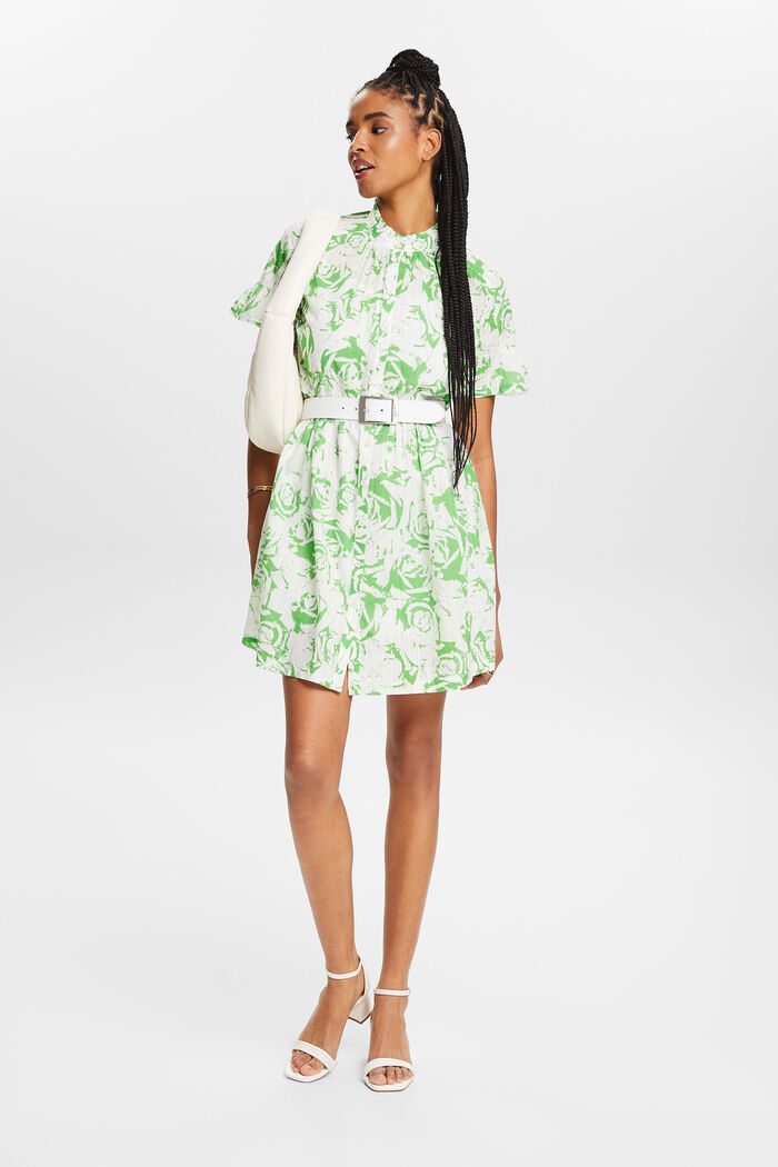 A-lijn mini-jurk met print, CITRUS GREEN, detail image number 4