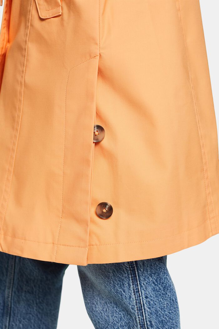 Trench-coat à boutonnage croisé et ceinture, PASTEL ORANGE, detail image number 4