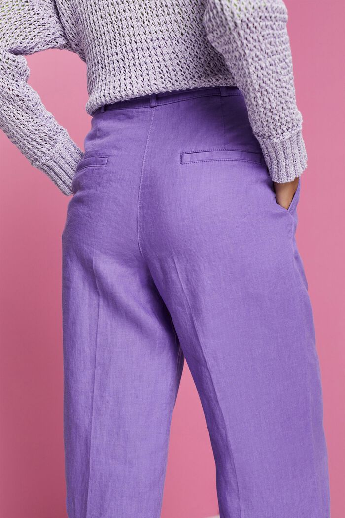 Pantalon en lin à jambes larges, PURPLE, detail image number 2