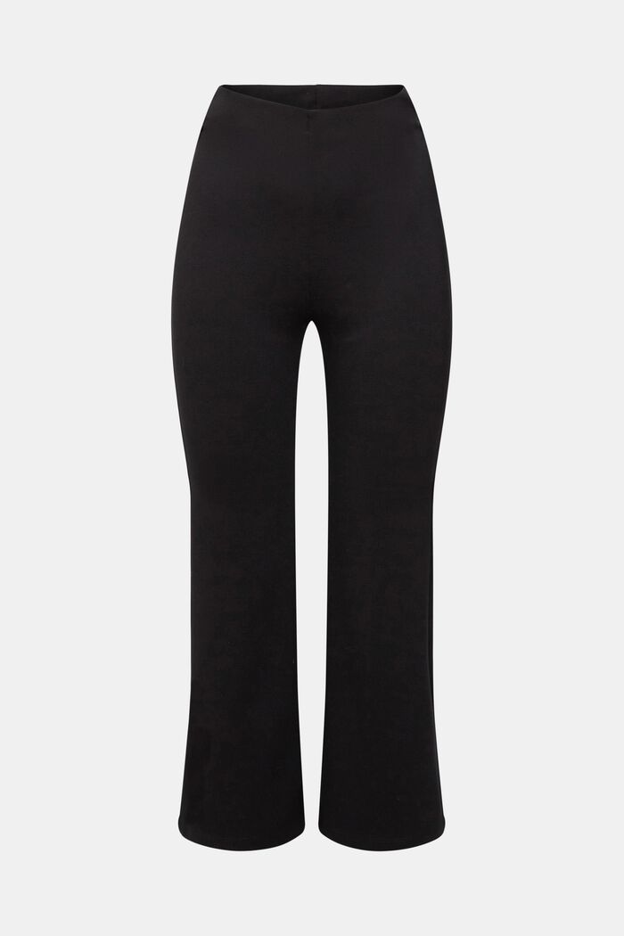 Pantalon en jersey à jambe raccourcie et à taille haute, BLACK, detail image number 6