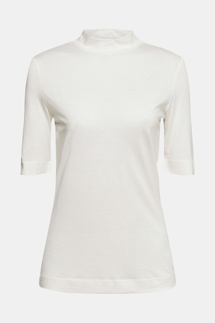 Met TENCEL™: T-shirt met opstaande kraag