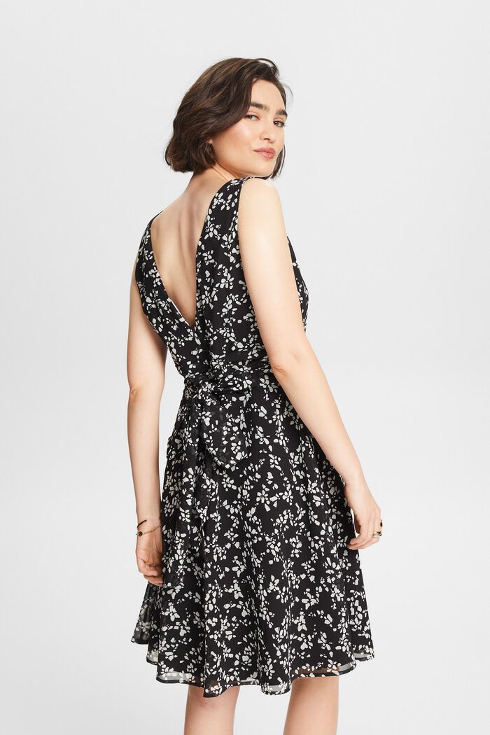 Chiffon jurk met print, BLACK, detail image number 2