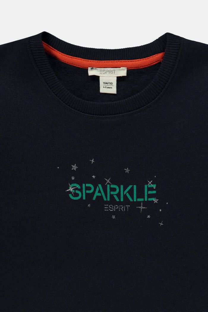 Sweatshirt met glitterprint, NAVY, detail image number 2