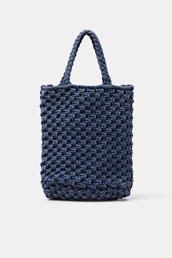 Mini sac fourre-tout en crochet, 100 % coton, INK, detail image number 0