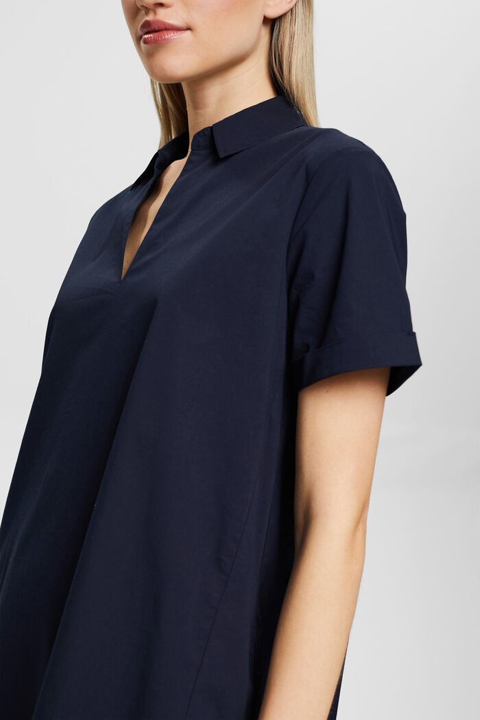 Robe-chemise en coton stretch, NAVY, detail image number 3
