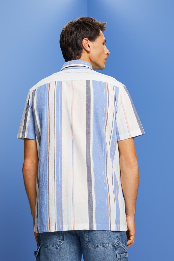 Chemise rayée à manches courtes, 100 % coton, BRIGHT BLUE, detail image number 3