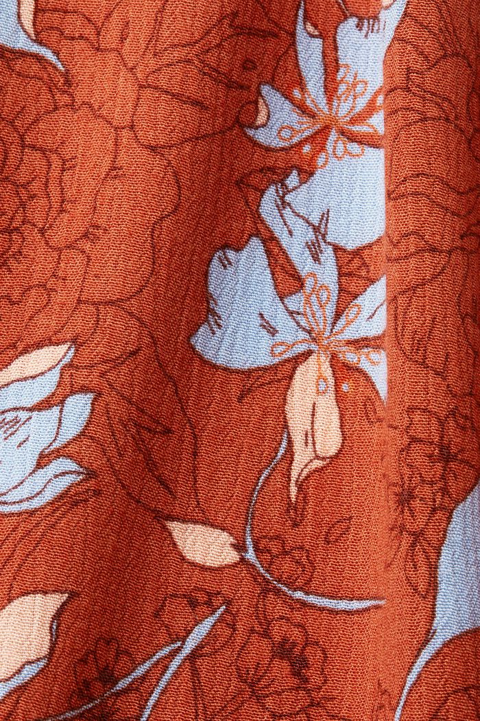 Midi-jurk met motief all-over, CORAL ORANGE, detail image number 6