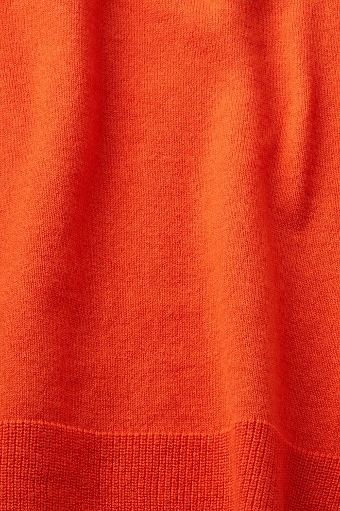 Gebreide trui met korte mouwen, ORANGE RED, detail image number 5
