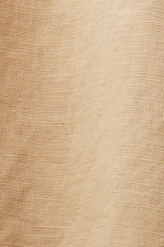 Robe-chemise à ceinture en mélange de lin et de coton, SAND, detail image number 6