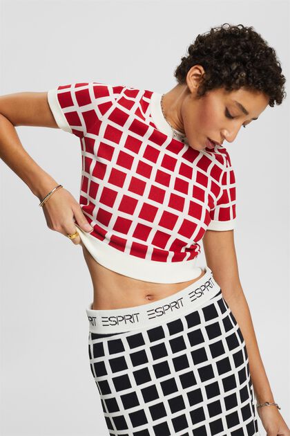 Pull-over cropped en jacquard