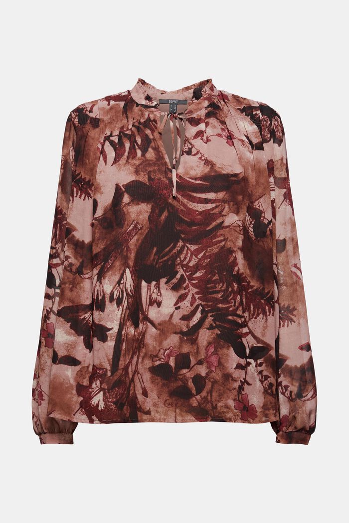 Gerecycled: chiffon blouse met bloemenprint, OLD PINK, detail image number 7