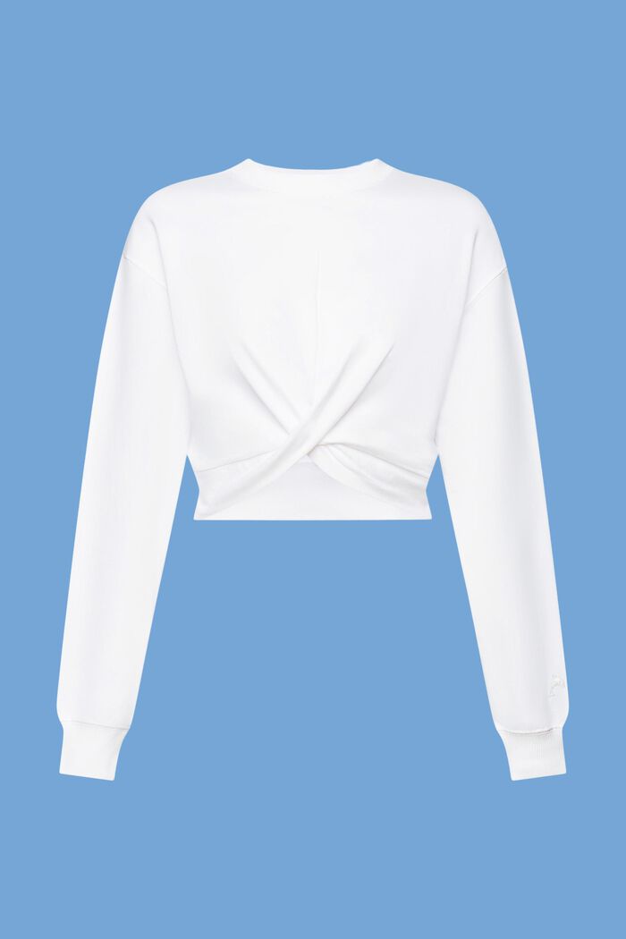 Sweat-shirt court à détail de nœud, WHITE, detail image number 7