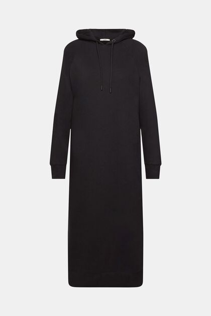 Verlengde jurk met capuchon, BLACK, overview