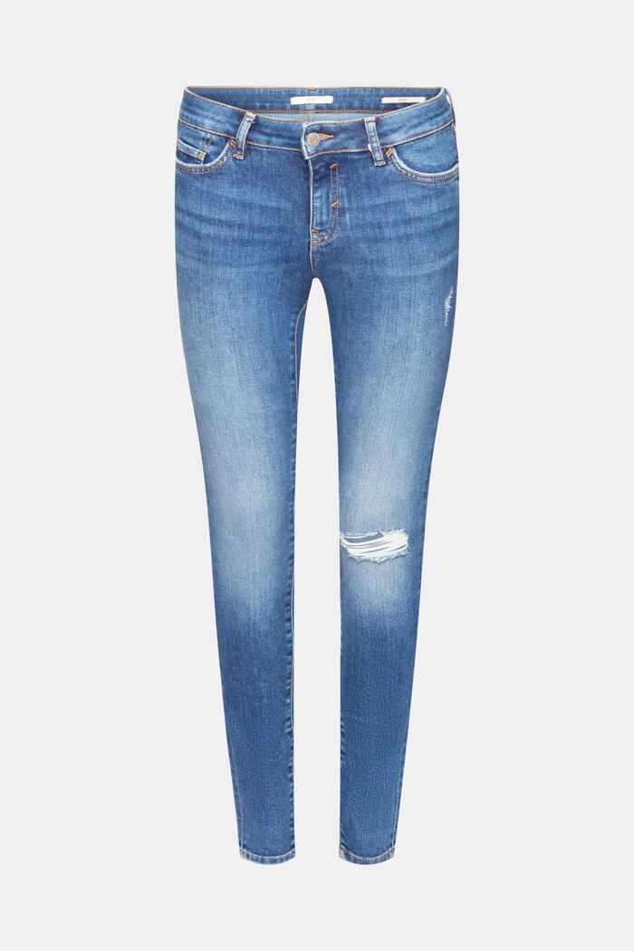Skinny jeans, BLUE DARK WASHED, detail image number 7