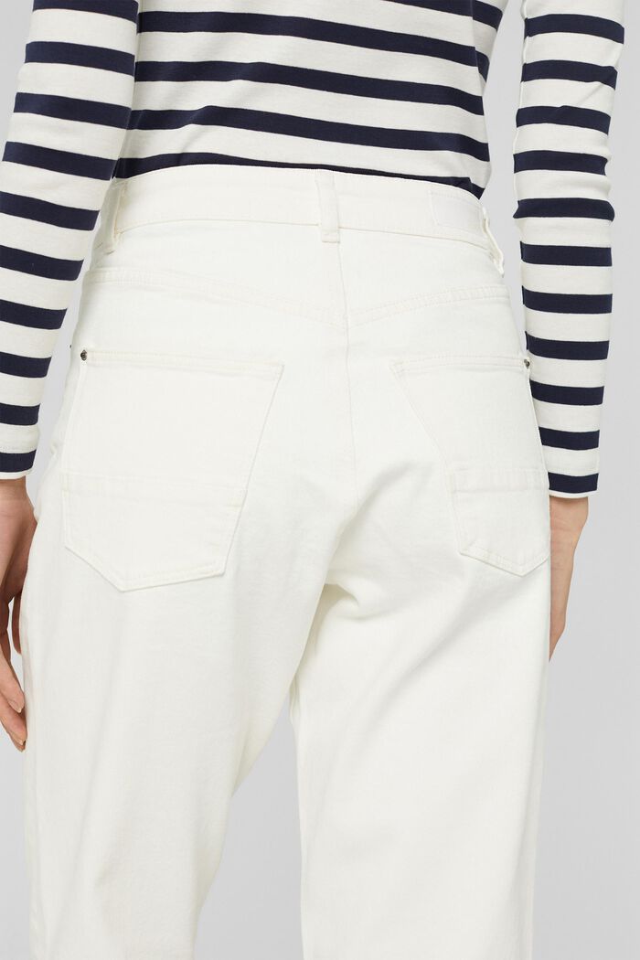 Katoenen jeans met rechte pijpen, OFF WHITE, detail image number 2