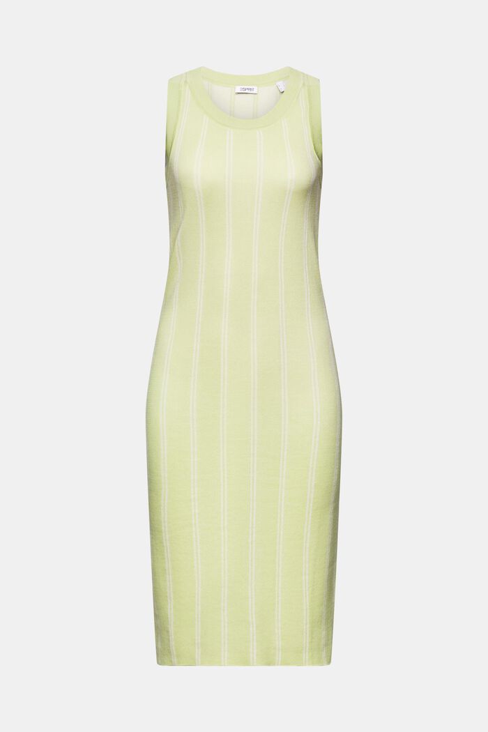 Gestreepte mouwloze midi-jurk, PASTEL GREEN, detail image number 6