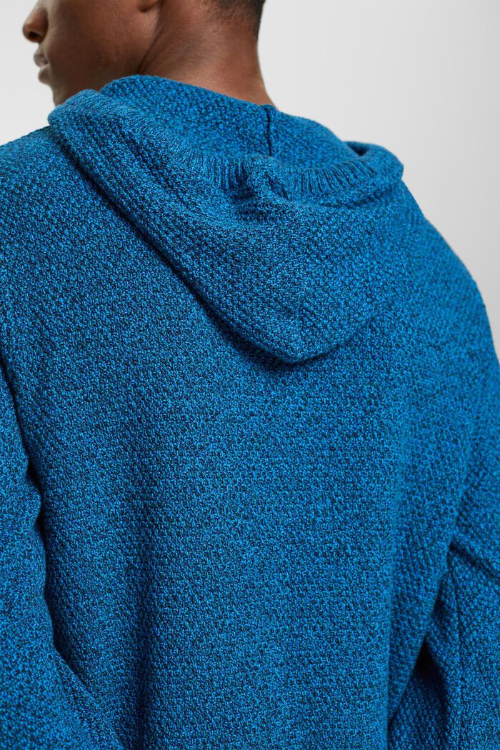 Sweat à capuche tricoté bicolore, NAVY, detail image number 3